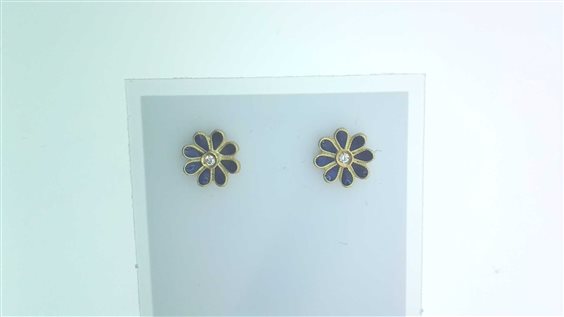 Ohrringe Sommer Dame Smalti in Gelbgold Diamante 0.02 Ct MARGHERITE SMA DIA CT 0.02 CONTE ANTONIO - MARGHERITE SMA DIA CT 0.02 CONTE ANTONIO